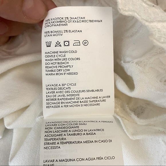 Club Monaco | Vidya Denim Skirt — White | Size 0 - Picture 9 of 13